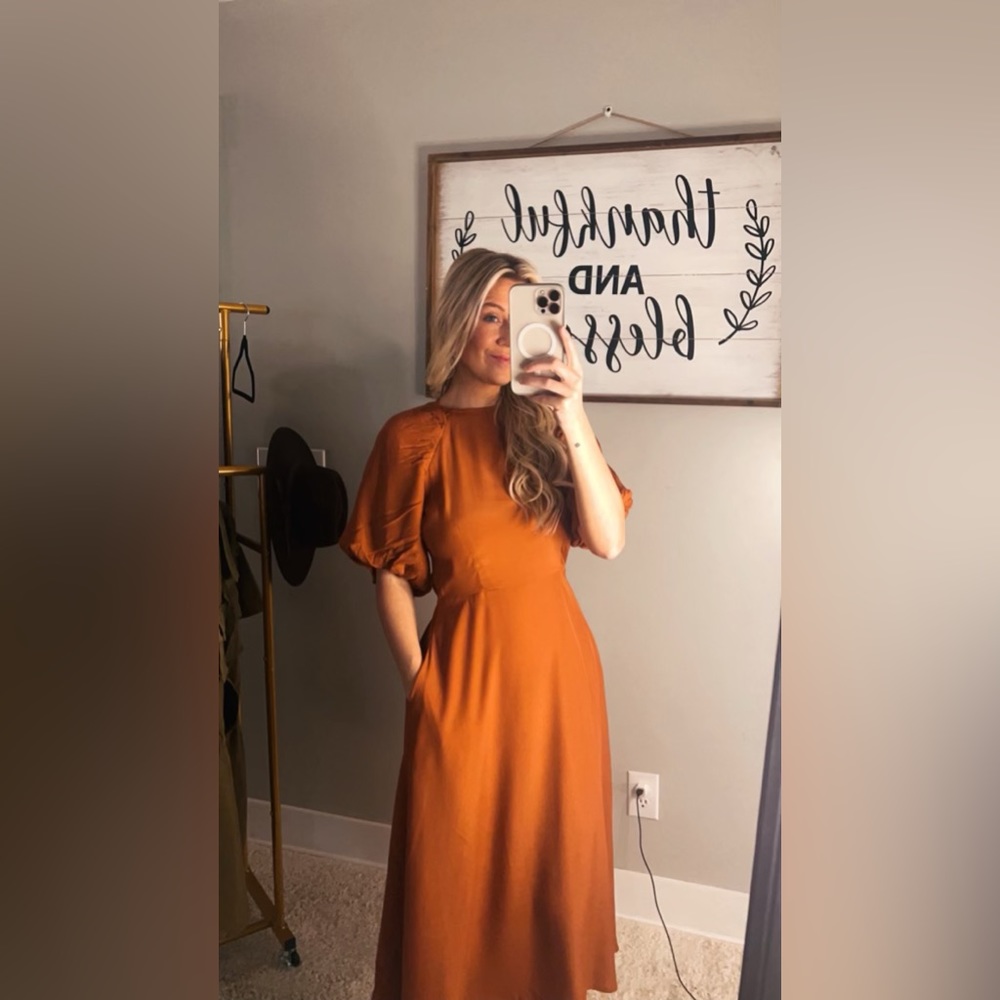 Target Brand (A New Day) Rust Colored Boho MIDI Dress